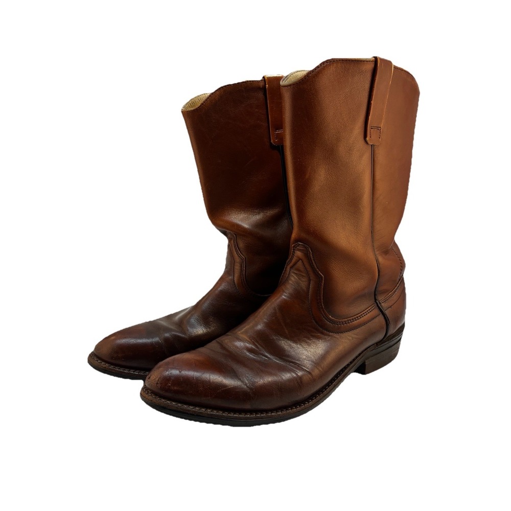 Red Wing Pecos Brown Western Cowboy Biker Pull On Boots Mens Size 12 A Made USA